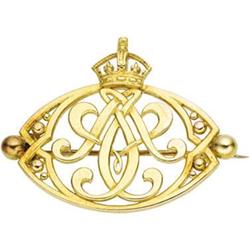 Queen Alexandra Gold Lady-in-Waiting Brooch