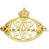 Image 1 : Queen Alexandra Gold Lady-in-Waiting Brooch