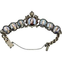 Silver Bracelet with Portrait Miniatures