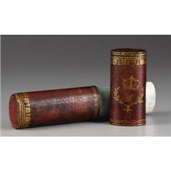 British Queen Anne Leather Fan Box