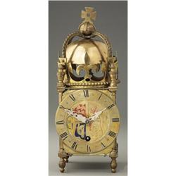English George VI Coronation Brass Lantern Clock