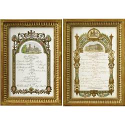 Handwritten Menus from Victoria Queen of England