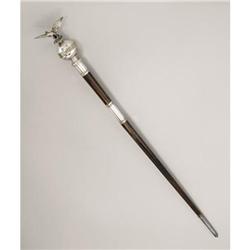 Silver-plated and Mahogany Ceremonial Staff