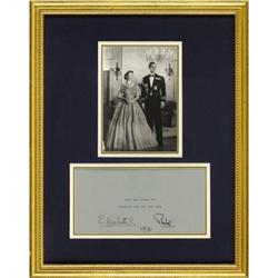Christmas Card Signed by Elizabeth II