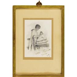 Photograph of Queen Mary and Princess Elizabeth