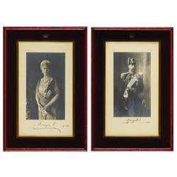 Photogravures of King George V and Queen Mary