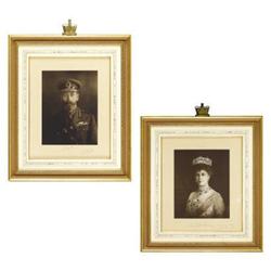 Engravings of King George V and Queen Mary
