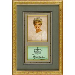 Framed Photograph of Princess Diana with Signatu