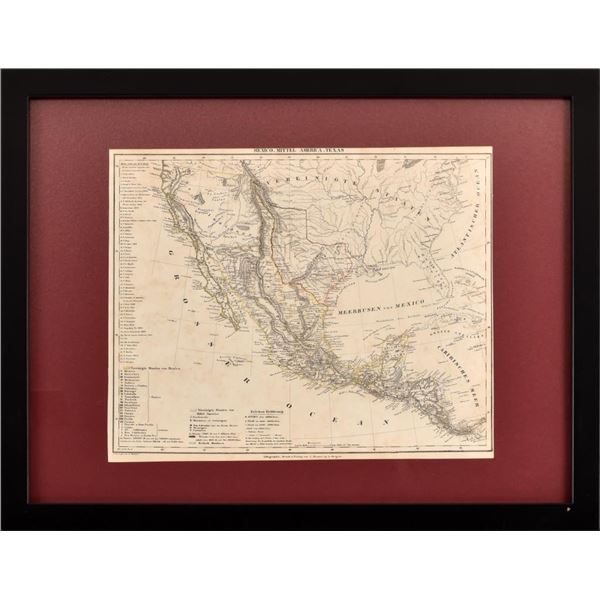 1848 Mexico, America, Texas Map Carl Flemming
