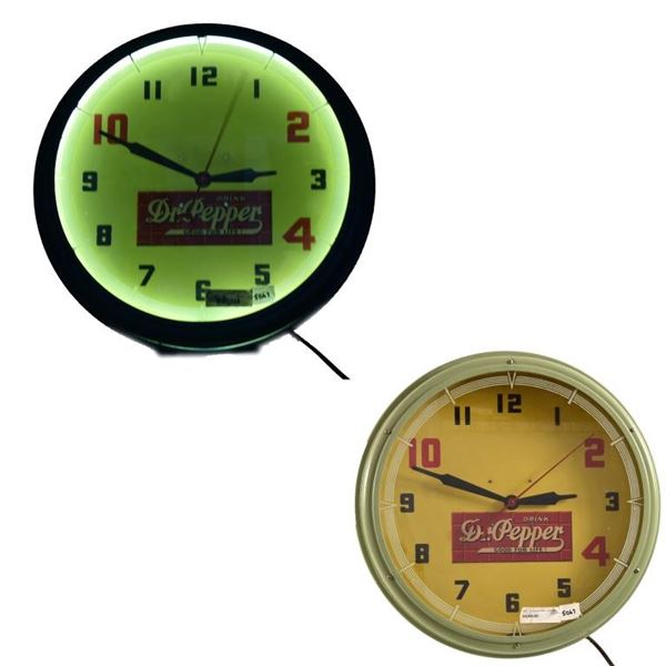 Dr Pepper Brick Neon Advertising Clock
