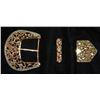 Image 1 : 14KT Gold Diamond & Ruby Belt Buckle Set