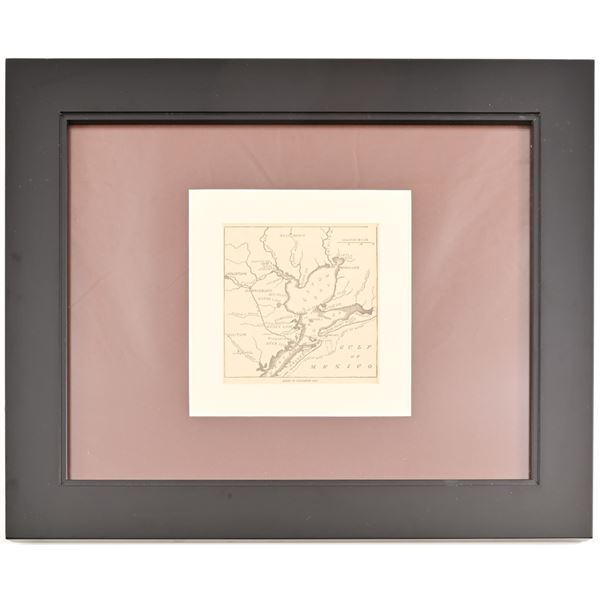 1861 Woodcut Chart of Galveston Bay