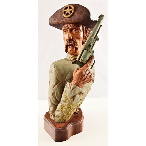 Texas Ranger Carved Wood Sculpture