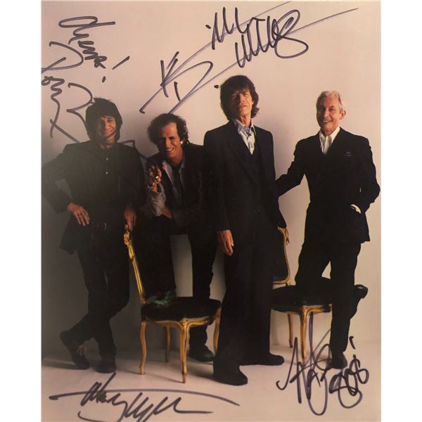 Rolling Stones Signed Band Photo ALL 4 MEMBERS
