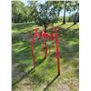 Image 1 : Red Abstract Art Piece. Lawn Ornament. Handmade.