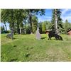 Image 1 : 3 Wooden Wolves. Lawn Ornaments.