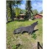 Image 3 : 3 Wooden Wolves. Lawn Ornaments.