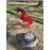 Image 4 : Metal Art - 2 Red Dragon Lawn Ornaments