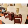 Image 1 : 404 --  Two Side tables, 2 Lamps & Magazine Rack