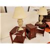 Image 2 : 404 --  Two Side tables, 2 Lamps & Magazine Rack