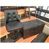 Image 1 : 410 --  Leather Tall Stool & Old Trunk