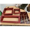 Image 2 : 418 --  3 Wooden Shadow Boxes with 2 Bamboo Artwork