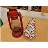 Image 1 : 424 --  Vintage Oil Lamp & Lighted Christmas Tree