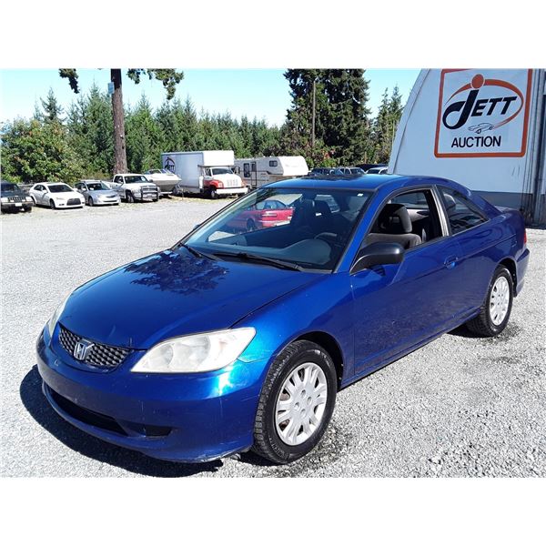 C4 --  2004 HONDA CIVIC LX  , Blue , 216649  KM's