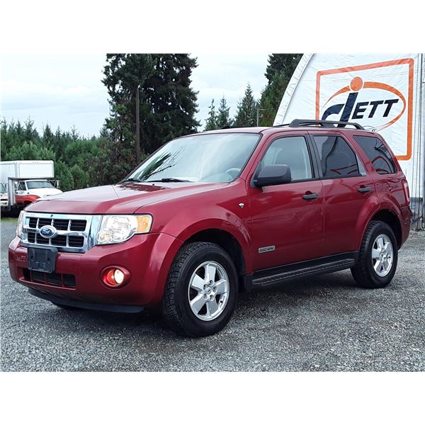 I1 --  2008 FORD ESCAPE XLT AWD , Red , 209775  KM's