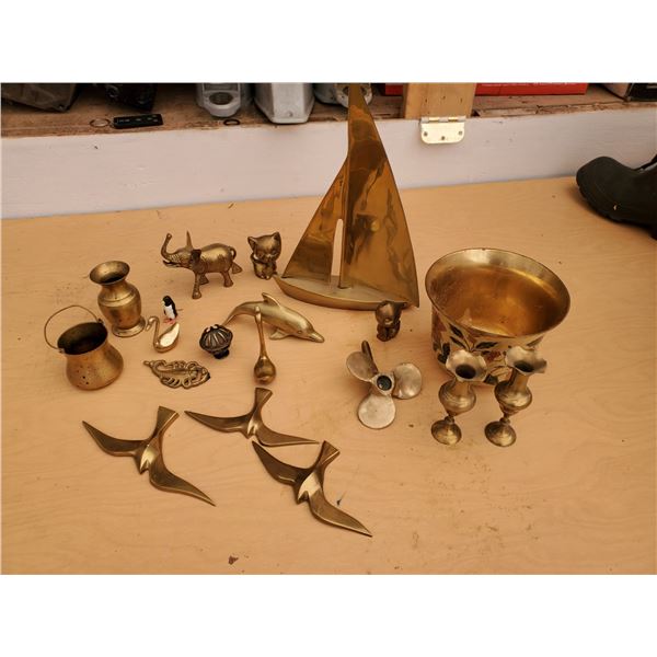 436 --  Lot of Brass Figurines and more