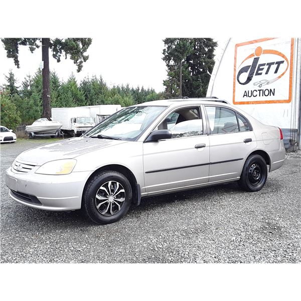 I3 --  2001 HONDA CIVIC DX , Gold , 251447  KM's