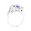 Image 4 : 2.24 ctw Emerald Cut Step Tanzanite And Round Brilliant Cut Diamond Ring - 14KT
