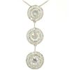 Image 1 : Vintage 18K White Gold 2.59 ctw 3 Rose Cut Diamond Drop Pendant w/ Triple Halo