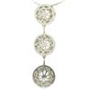 Image 6 : Vintage 18K White Gold 2.59 ctw 3 Rose Cut Diamond Drop Pendant w/ Triple Halo