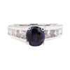 Image 2 : 3.00 ctw Synthetic Sapphire And Diamond Ring - 14KT White Gold