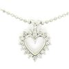 Image 2 : 14k White Gold 0.40 ctw Round Brilliant Diamond Open Heart Pendant 18" Bead Chai