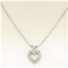 Image 4 : 14k White Gold 0.40 ctw Round Brilliant Diamond Open Heart Pendant 18" Bead Chai