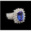 Image 1 : 14KT White Gold 3.06 ctw Tanzanite and Diamond Ring