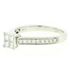Image 2 : 14k White Gold 0.79 ctw Illusion Solitaire Princess Cut Diamond Engagement Ring
