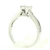 Image 6 : 14k White Gold 0.79 ctw Illusion Solitaire Princess Cut Diamond Engagement Ring