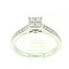 Image 7 : 14k White Gold 0.79 ctw Illusion Solitaire Princess Cut Diamond Engagement Ring