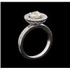 Image 4 : 1.55 ctw Diamond Halo Ring - 14KT White Gold