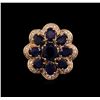 Image 2 : 14KT Rose Gold 10.37 ctw Sapphire Ring