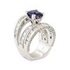Image 4 : 7.40 ctw Sapphire and Diamond Ring - 18KT White Gold