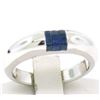 Image 3 : 18k White Gold 0.65 ctw Invisible Set Royal Blue Princess Sapphire Band Ring