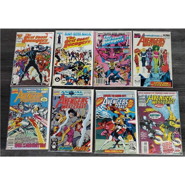 500 --  Lot of 8 Vintage Marvel Comics -West Coast Avenger #'s 1 to 8