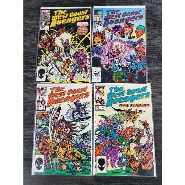 501 --  Lot of 4 Vintage Marvel Comics - The West Coast Avengers #'s 1 to 4