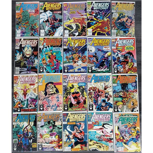 504 --  Lot of 20 Vintage Marvel Comics - Avengers West Coast  #'s 61 to 80