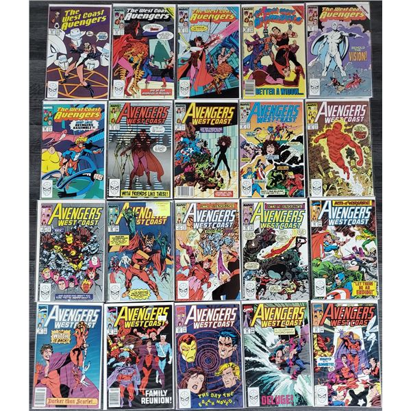 505 --  Lot of 20 Vintage Marvel Comics - The West Coast Avengers #'s 41 to 60
