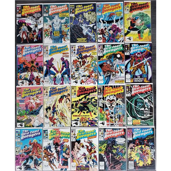 506 --  Lot of 20 Vintage Marvel Comics - The West Coast Avengers #'s 21 to 40